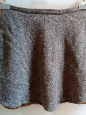 Wool mini skirt used, grey, size S