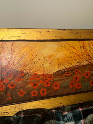 Πίνακας ζωγραφικής ακρυλικός σε καμβά 45×90 cm με κορνίζα φύλλο χρυσού 24Κ σαν καινούργιος