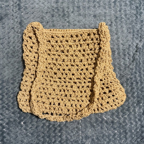 Knitted handmade shoulder bag new, brown