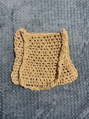 Knitted handmade shoulder bag new, brown