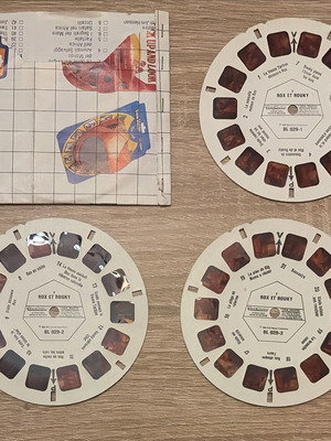 Vintage View-Master 3D discs Rox et Rouky Disney, used, set of 3 reels