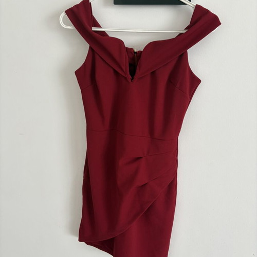 Red evening mini dress