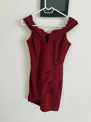 Red evening mini dress