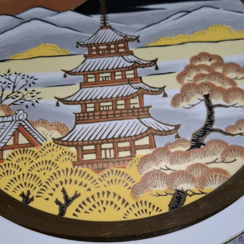 Decorative plate The Art Of Chokin used with 24k gold and silver