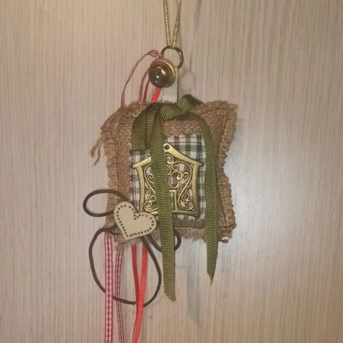 Handmade lucky charm pillow with house new