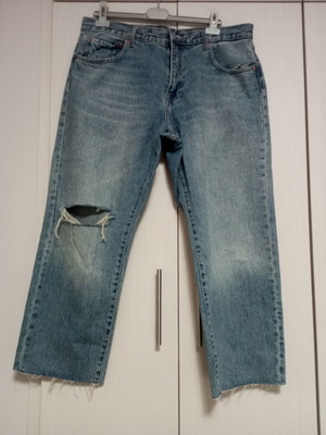 Zara Capri jeans like new, 3/4 with rips, blue, XXL