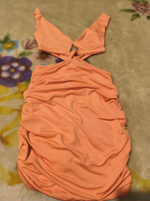Luigi orange dress with gathers new
