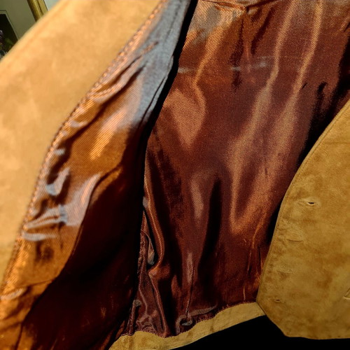 Men's suede leather vest large like new, brown
