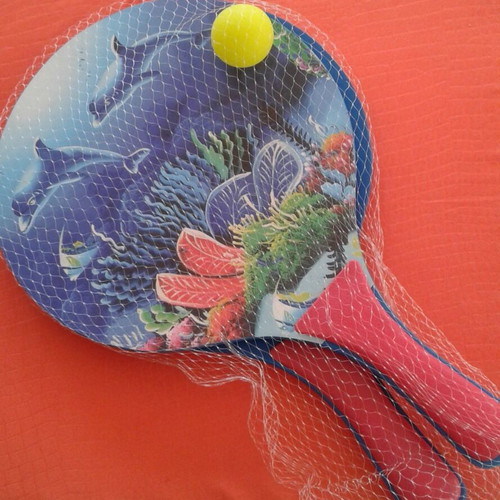 Children's Wooden Beach Racket Set Vythos with Ball new
