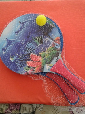 Children's Wooden Beach Racket Set Vythos with Ball new