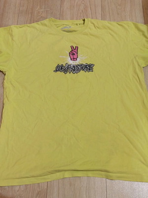 Ανδρικό κοντομάνικο tshirt σαν καινούργιο, ροζ και κίτρινο, μέγεθος L