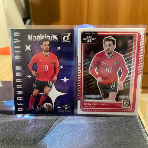 Donruss Road to World Cup 2025/26 Bernardo Silva Magicians and Optic cards like new