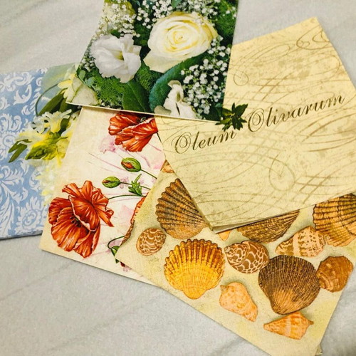 Decoupage napkins pack of 5 used with missing parts