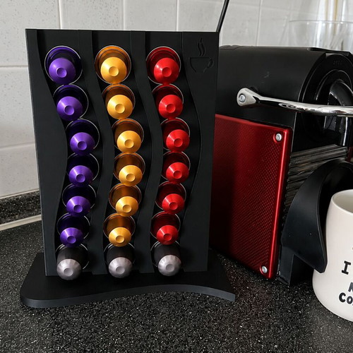 Nespresso Capsule Holder 3D Printed, new, wavy design