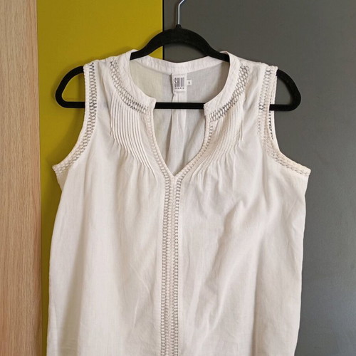 Saint Tropez women's blouse used, cotton, size M/L, white