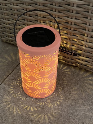 Solar LED decorative lantern, coral color