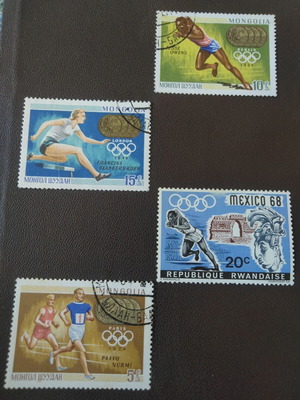 Olympic Games stamps used, set of 4 with Jesse Owens