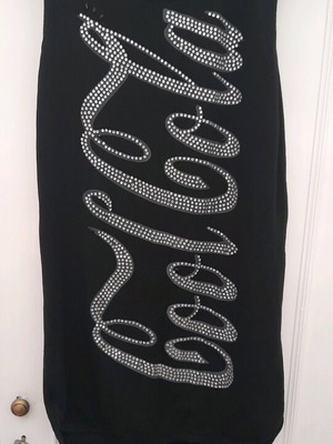 Black blouse with rhinestones, size M, like new