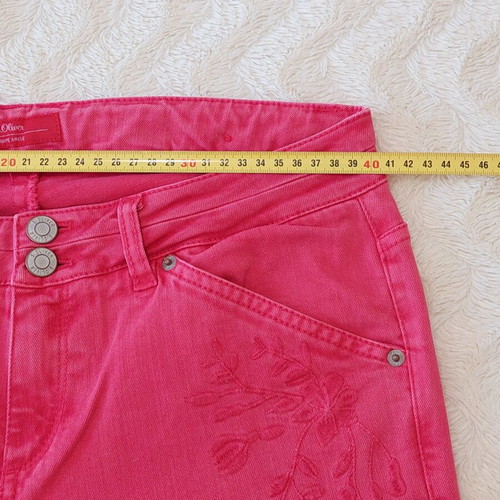 S.Oliver women's slim pants used, sizes M-L, red and pink