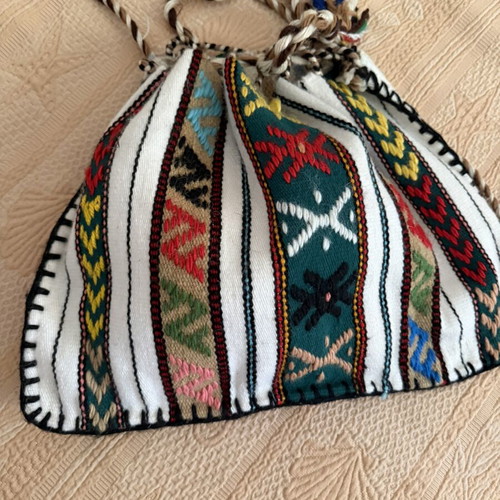 Traditional handmade woven backpack like new, multicolor