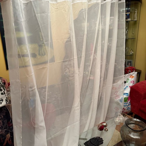 White sheer curtains with metal eyelets new