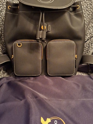 Pinko black backpack bag new, smooth natural leather