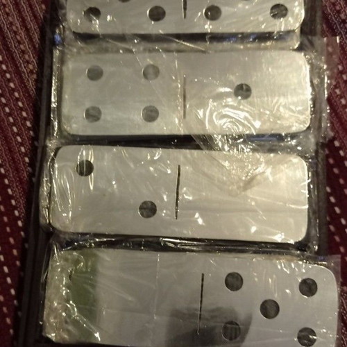 Metal domino large size new in wooden box