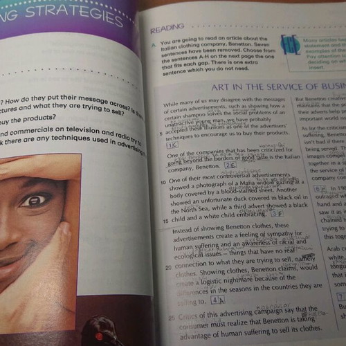 FCE Aiming High English language learning book used with notes