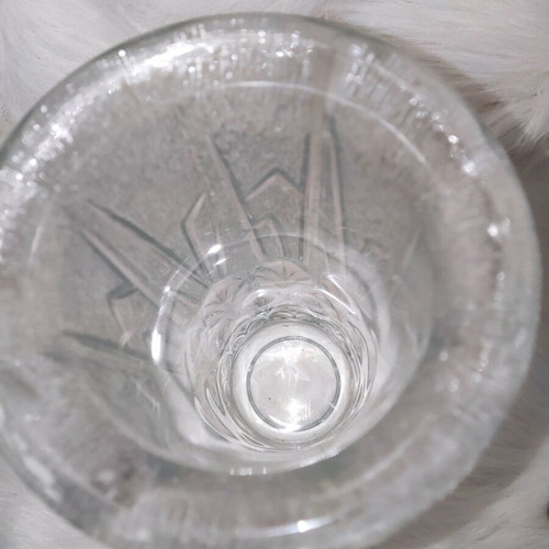 Vintage Italian Fidenza vase 1980 like new, pressed glass