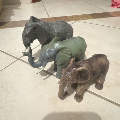 Elephant figures used, set of 3, different sizes