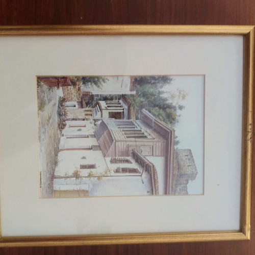 Watercolors by H. Christodoulidis, pack of 4, like new, framed