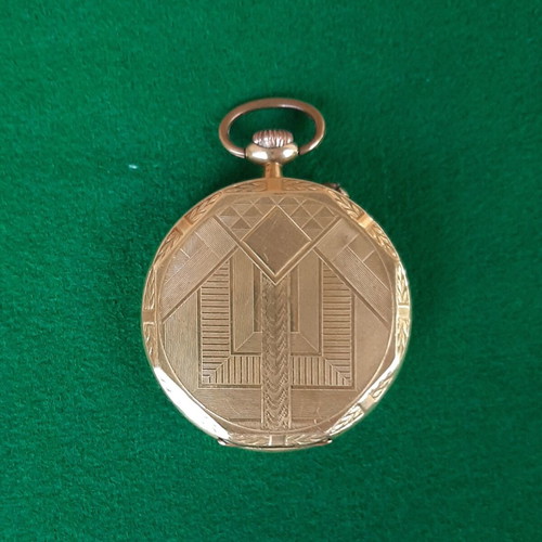 Pocket watch gold-plated Art Deco Swiss antique with Roskopf mechanism used