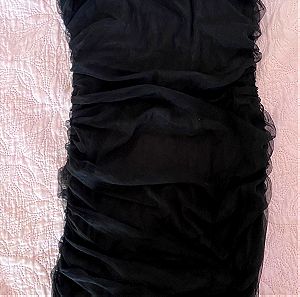Μίνι μαύρο φόρεμα με κορσέ