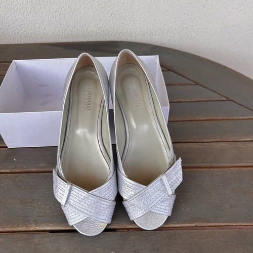 Flat leather sandals Anastasi Bournazos silver new size 39