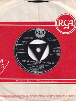 Perry Como Tomboy vinyl record used, jazz, 7" 45 RPM single