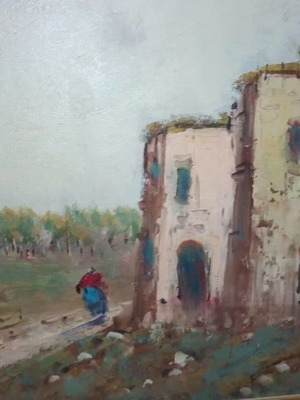 Darmis original oil painting with frame and stretcher