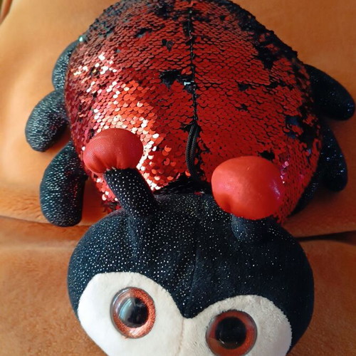 Ladybug with sequins used, with heart