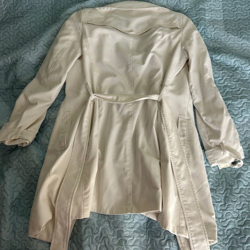 Zara women's coat used, size L, white-beige