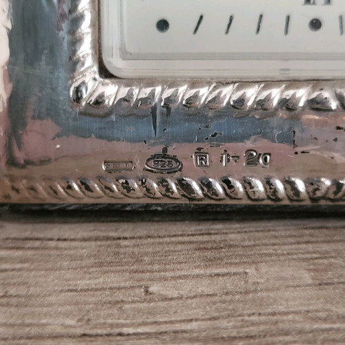 Silver 925 German table clock used with new battery