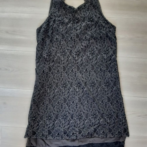 Lace dress, cotton, grey