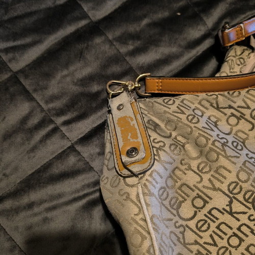 Calvin Klein crossbody bag used, beige