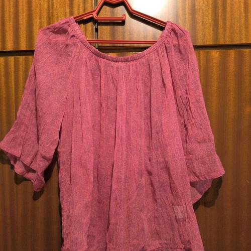 Blouse used summer see through, pink, size L
