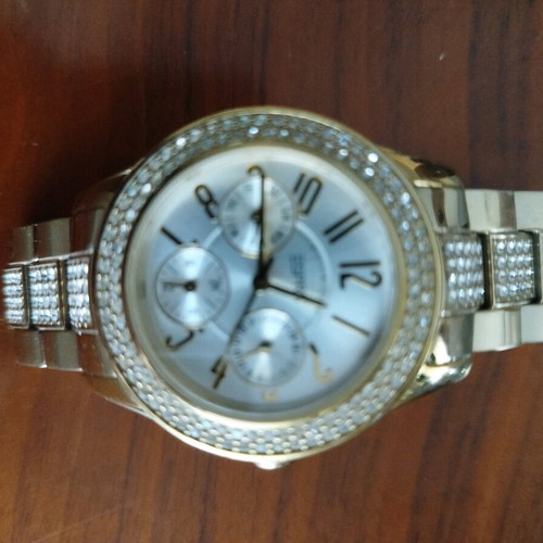 Esprit wristwatch gold used, water resistant, women's