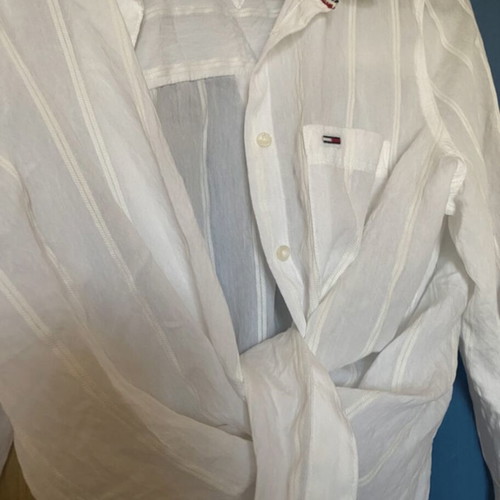 Tommy Hilfiger transparent crop shirt like new, white, size S