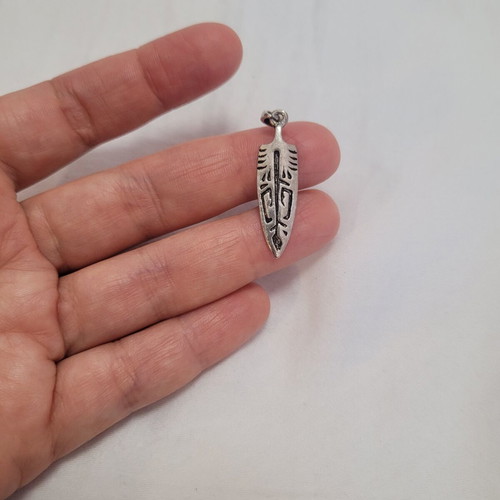 Indian feather pendant necklace, unisex