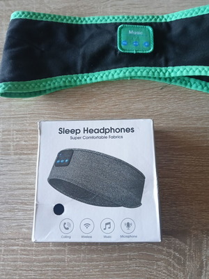 Sleep headphones wireless headband like new, black with green details