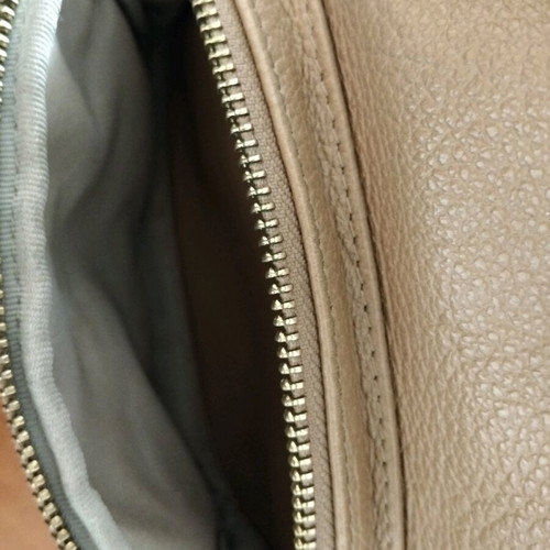 Lancaster leather backpack like new, medium, beige