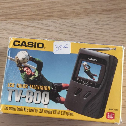 Casio TV 600 vintage portable color LCD television used