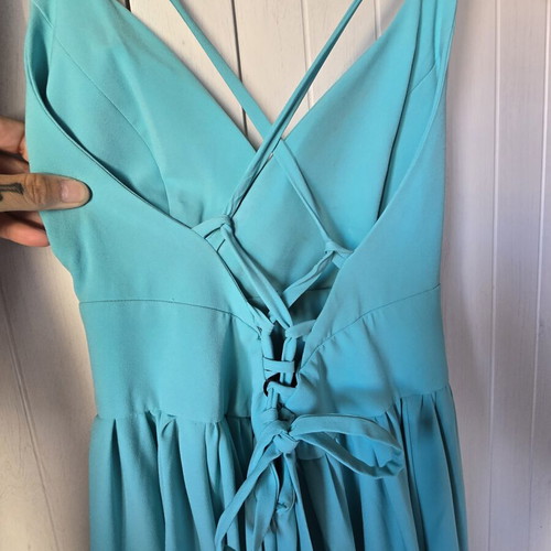 Maxi dress turquoise new with open back and chest support