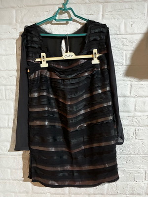 Trussardi set blouse and skirt used, dark blue